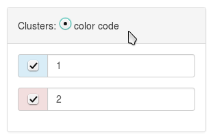 color code clusters